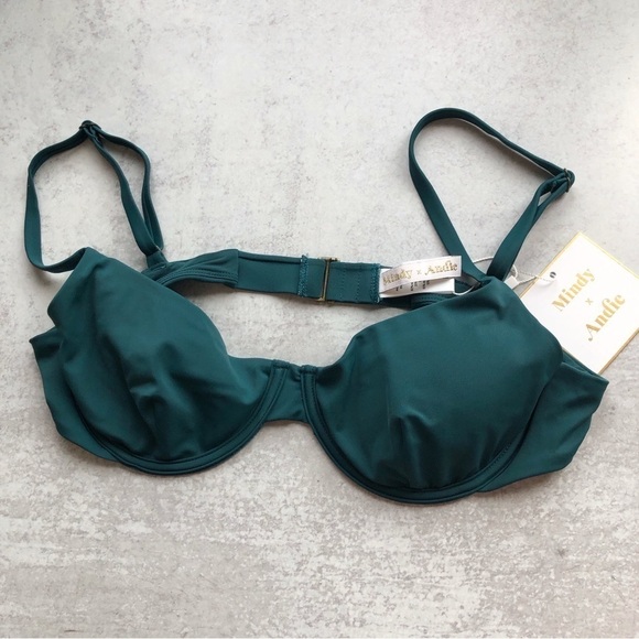 Mindy & Andie Swim The Bermuda Bikini Top Dragonfly Green Size L - Picture 5 of 10